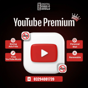 YouTube Premium subscription in Pakistan offering ad-free videos, offline downloads, background play and YouTube Music access